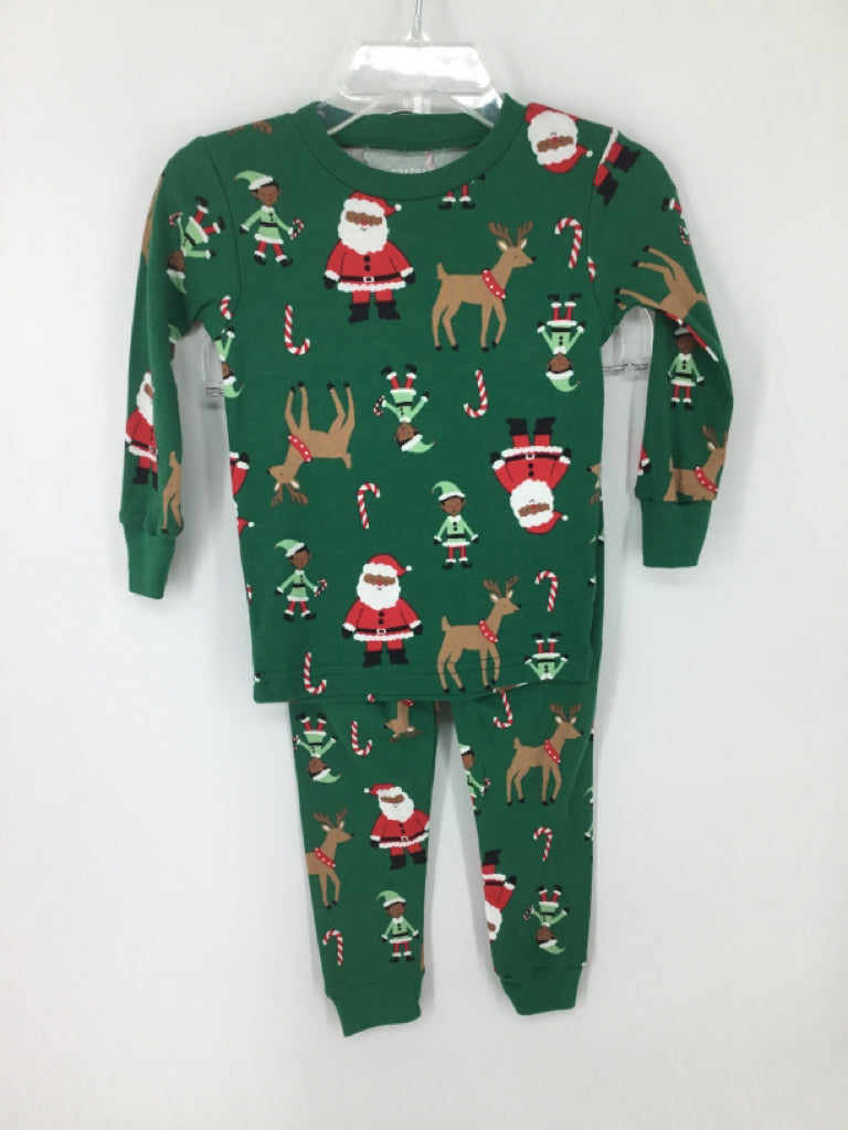 Just One You Made by Carters Child Size 18 Months Green Christmas Pajamas