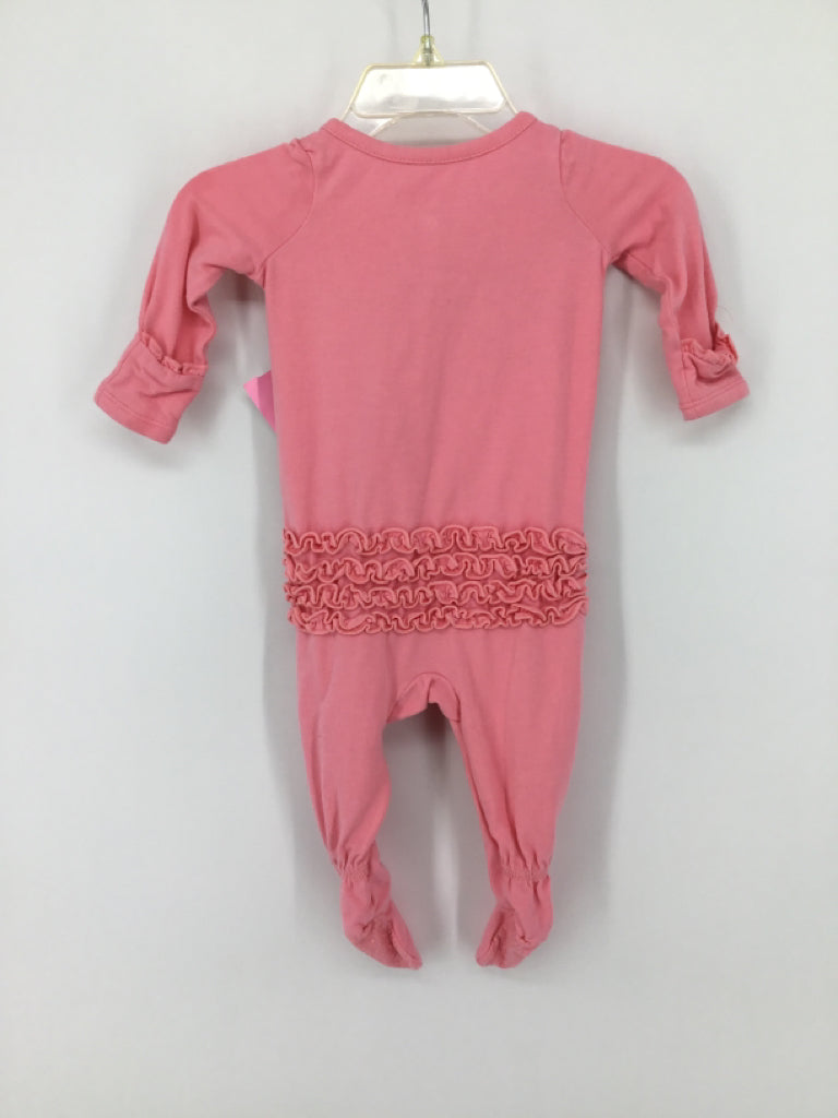Ruffle Butts Child Size 0-3 Months Pink Sleepers