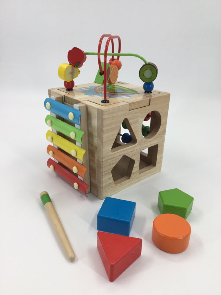 8-in-1 Wooden Activity Cube