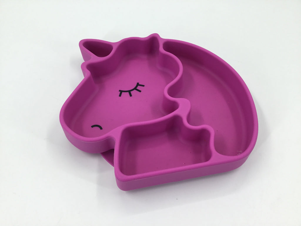 Bumkins Pink Unicorn Silicone Divided Plate