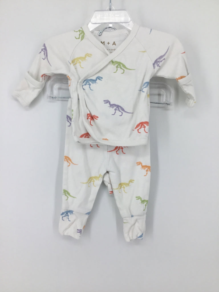 Monica + Andy Child Size 0-3 Months White Dinosaur Outfit - boys