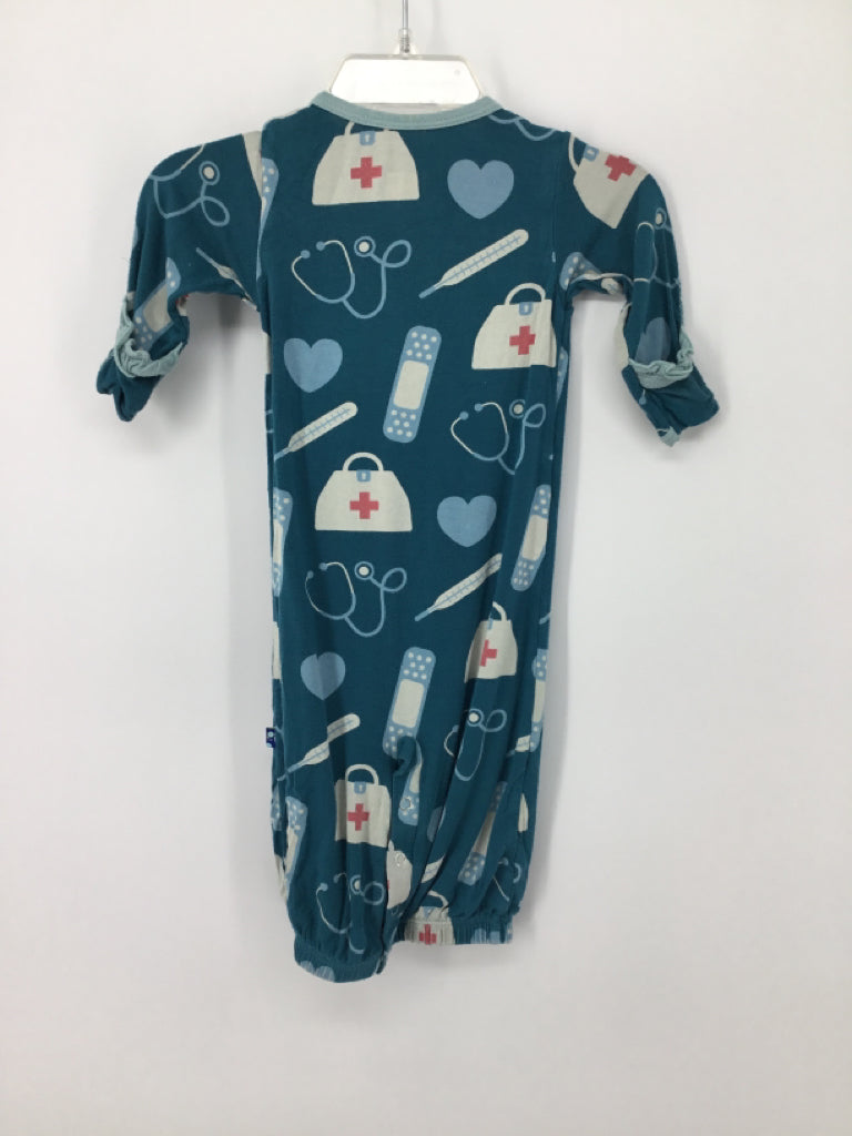 Kickee Pants Child Size 0-3 Months Teal Sleepers