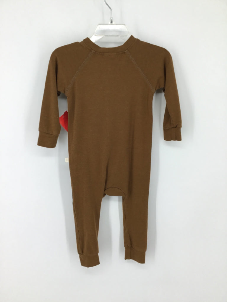 Jax & Lennon Child Size 6-12 Months Brown Solid Pajamas - boys