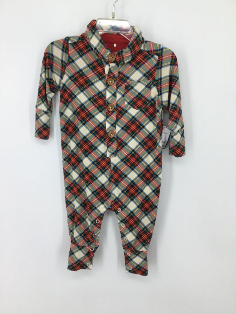 Posh Peanut Child Size 6-9 Months Red Plaid Outfit - boys