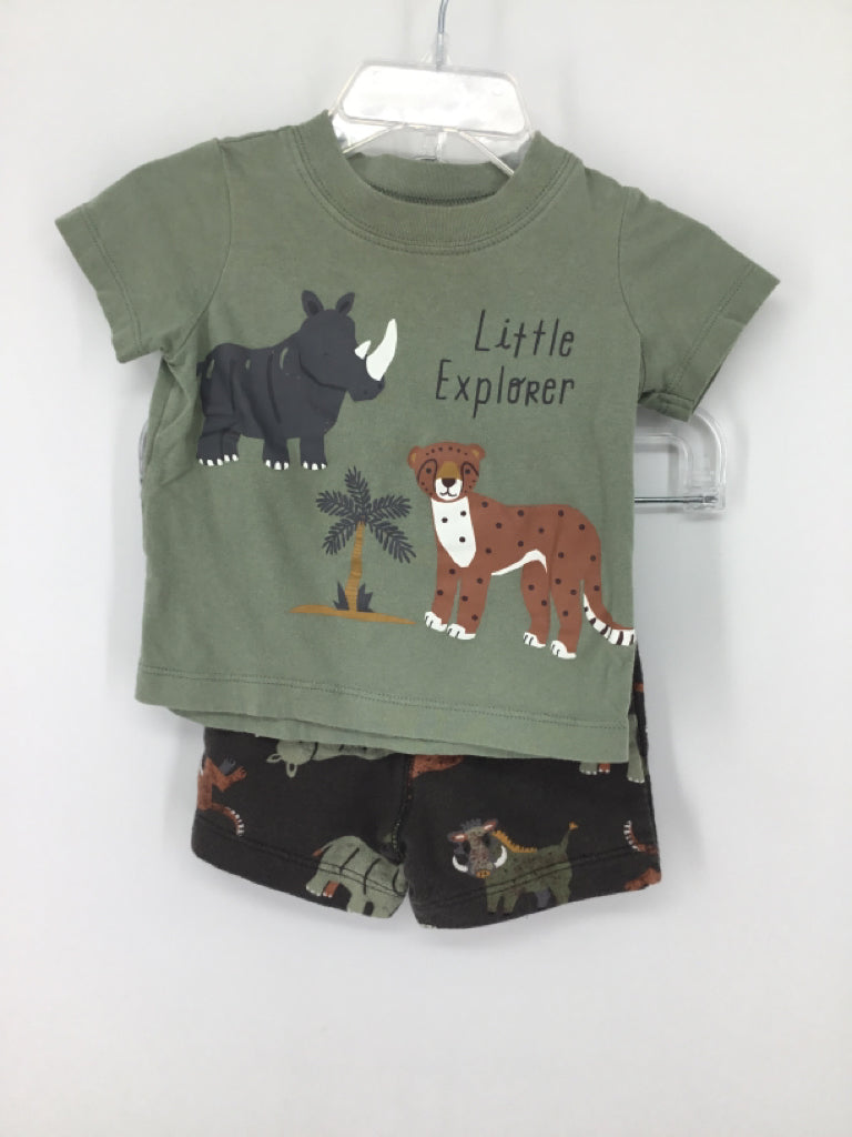 Carter's Child Size 6 Months Green screen printed Outfit - boys