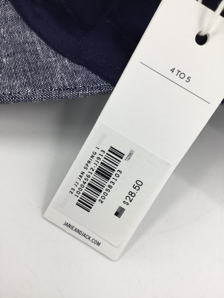 Janie and Jack Child Size 4 Blue Speckled Hats - boys