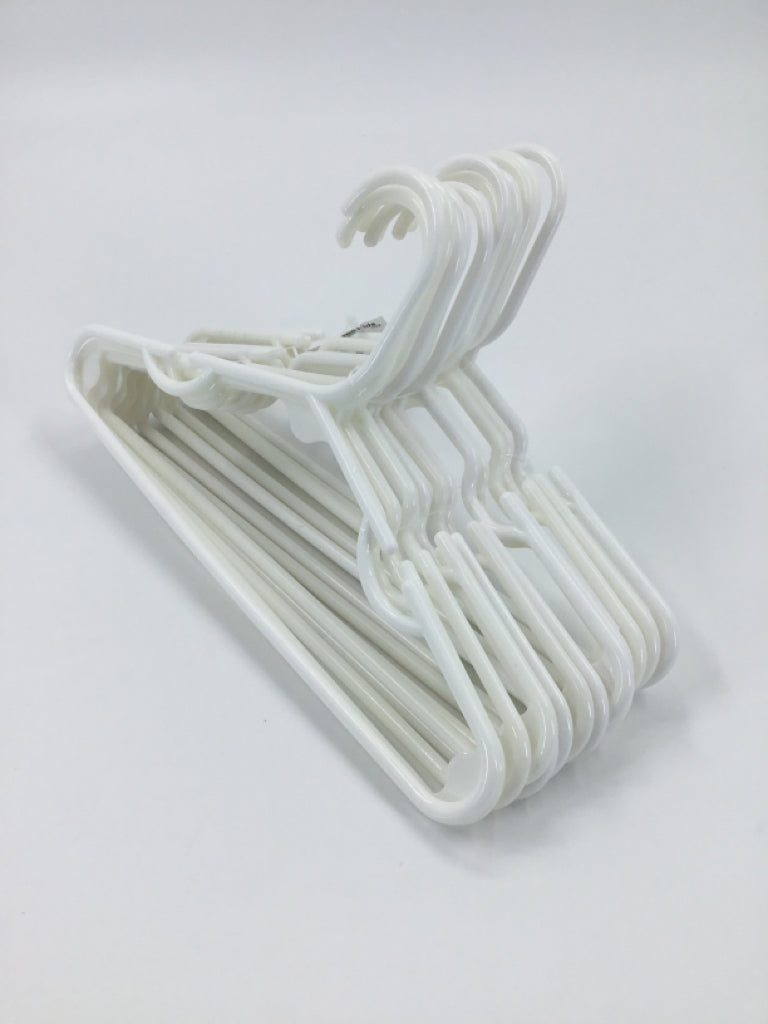 Set of 14 White Plastic Infant Hangers