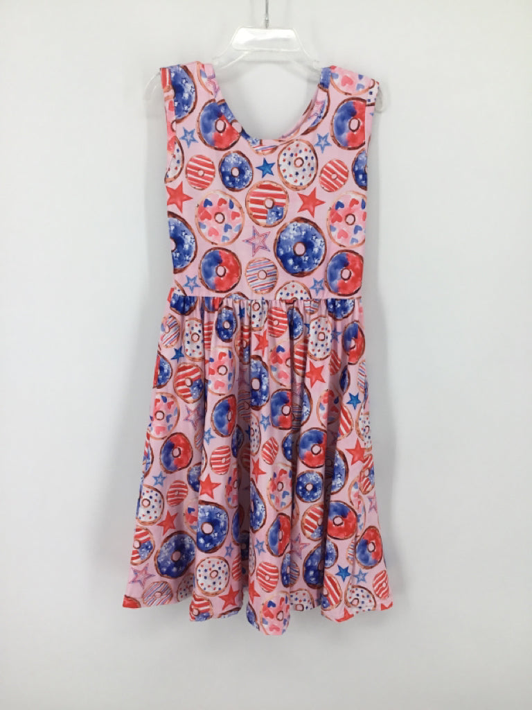 The Sister Shop Child Size 7 Pink Stars & Stripes Dress