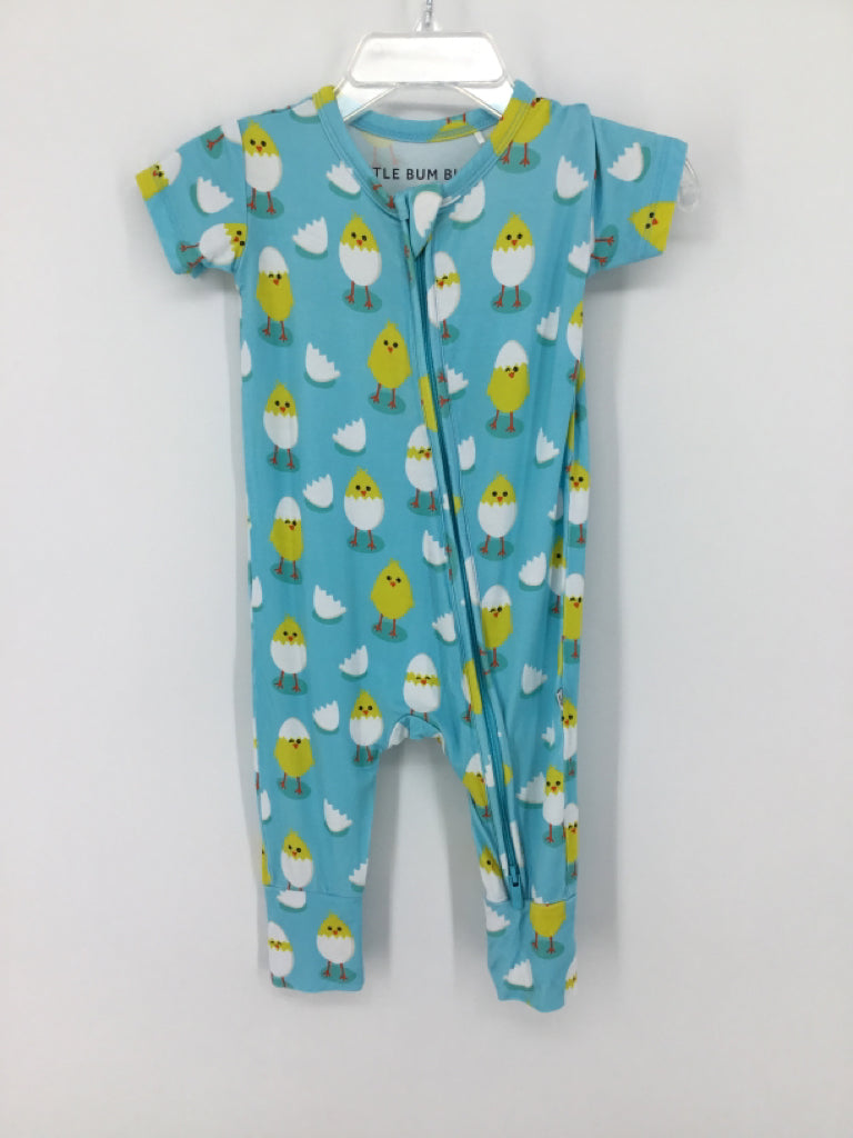 Little Bum Bums Child Size 3-6 Months Blue Print Pajamas - boys