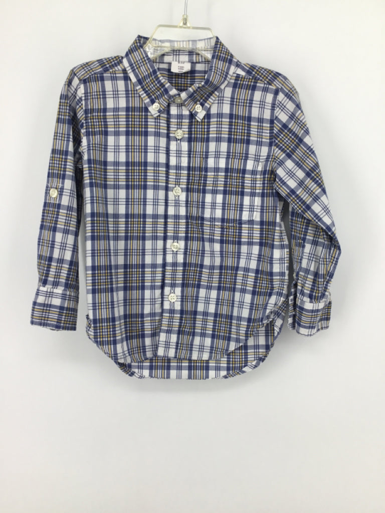 Baby Gap Child Size 2 Blue Plaid Shirt - boys