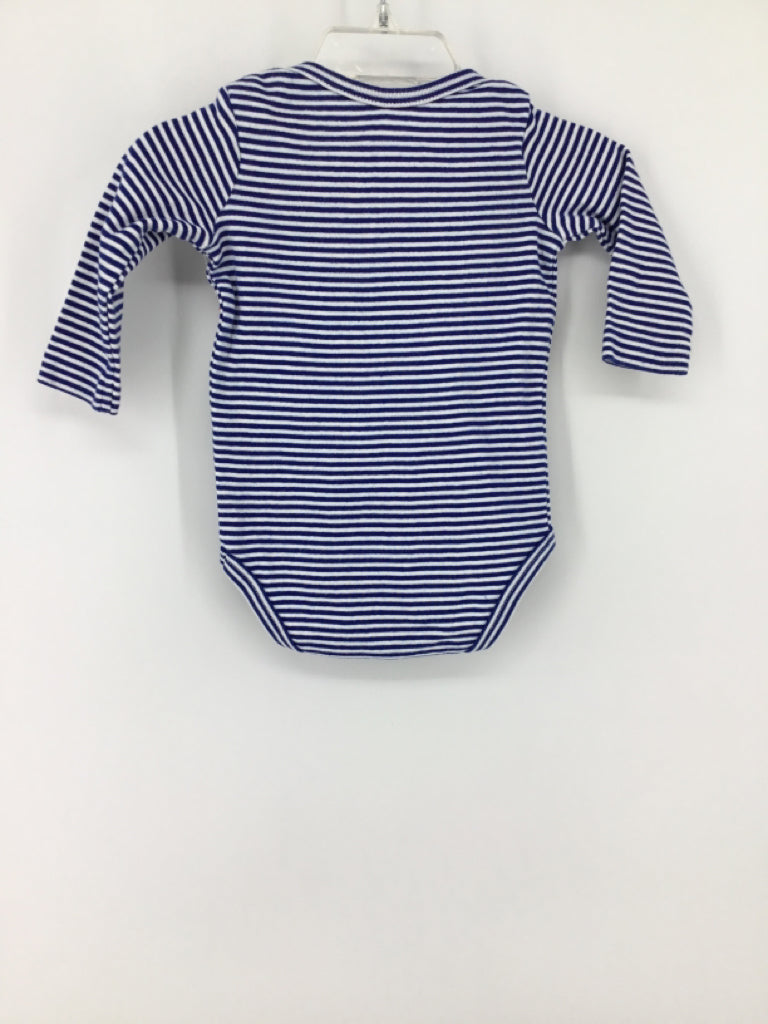 primary Child Size 3-6 Months Blue Onesie