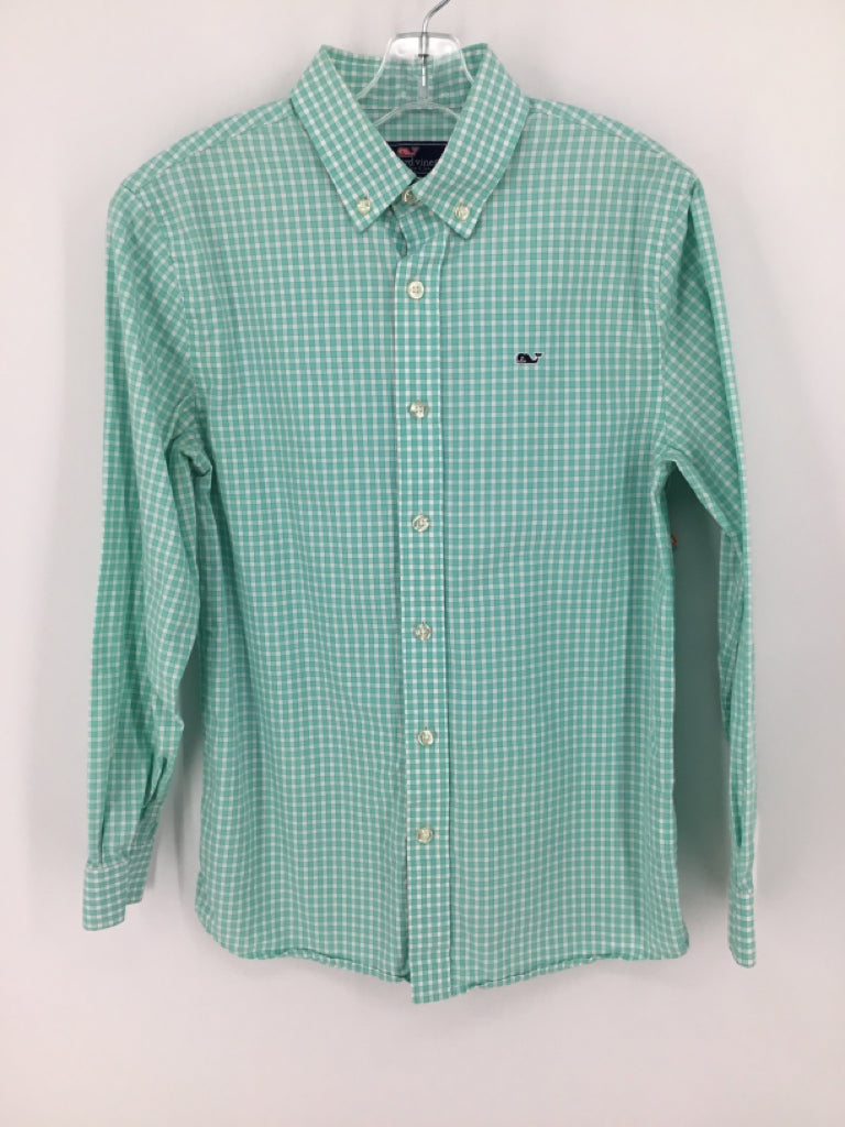 vineyard vines Child Size 12 Blue Checkered Shirt - boys