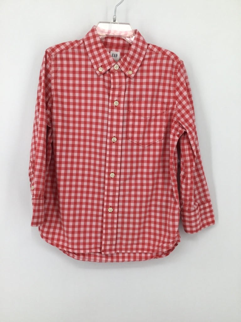Gap Kids Child Size 4 Red Gingham Shirt - boys
