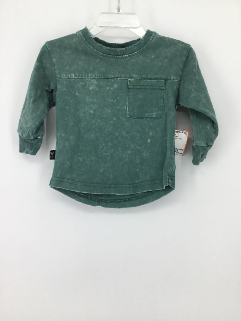 Olive + Scout Child Size 6-12 Months Green Solid Shirt - boys