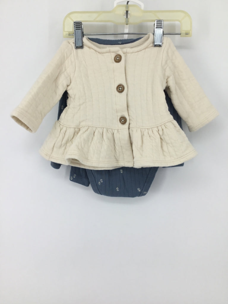 Carter's Child Size 3 Months Cream Outfit - girls