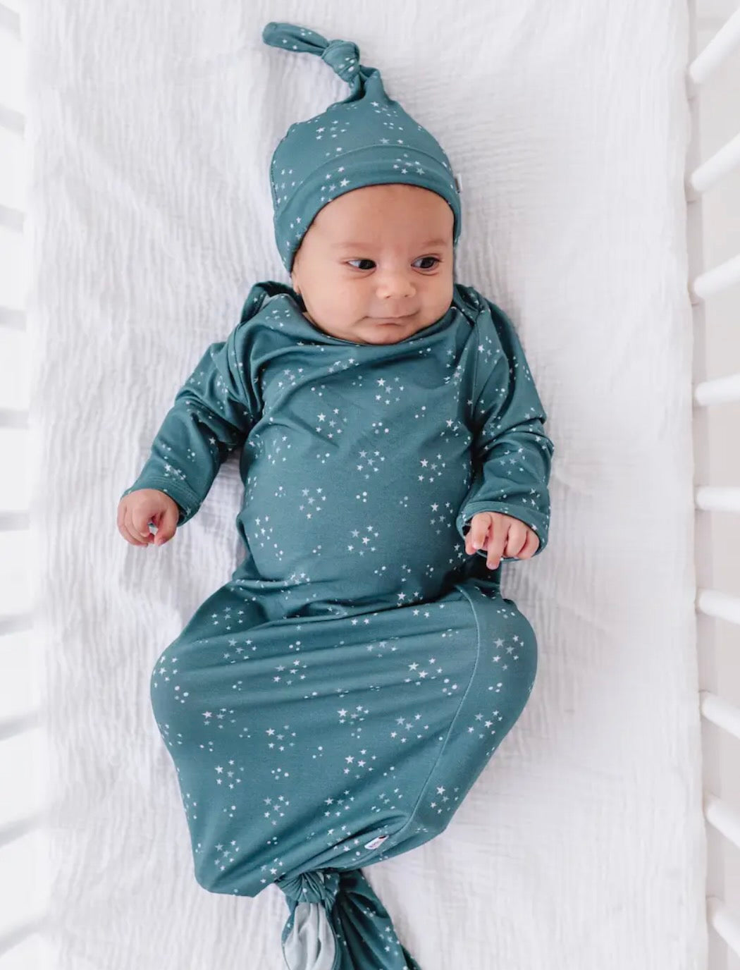 Bird & Bean - Baby Gown & Hat Gift Set (Starlit Sky)