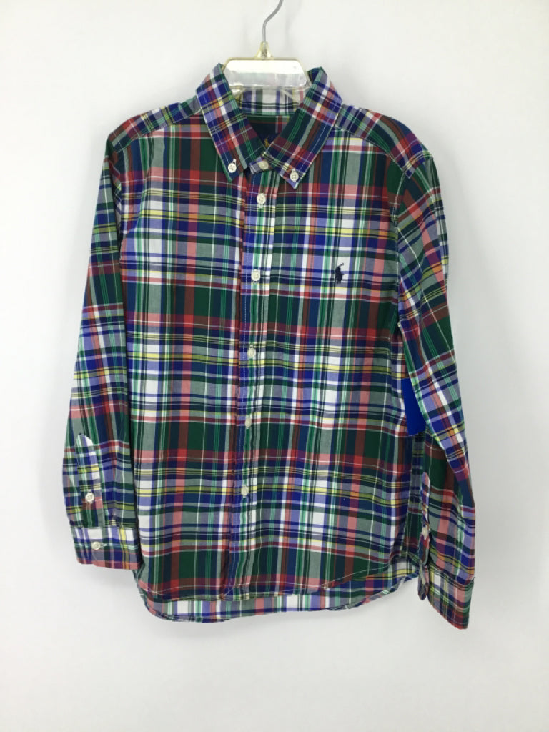 Ralph Lauren Child Size 7 Multi-Color Plaid Shirt - boys