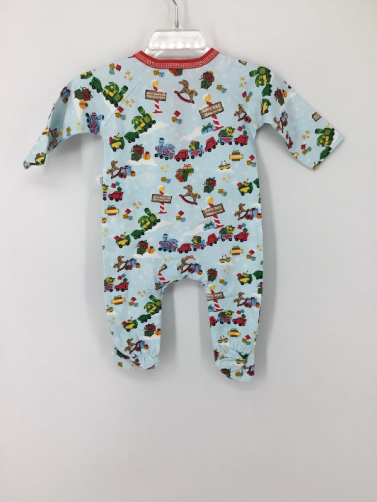 Mudpie Child Size 0-3 Months Blue Christmas Outfit
