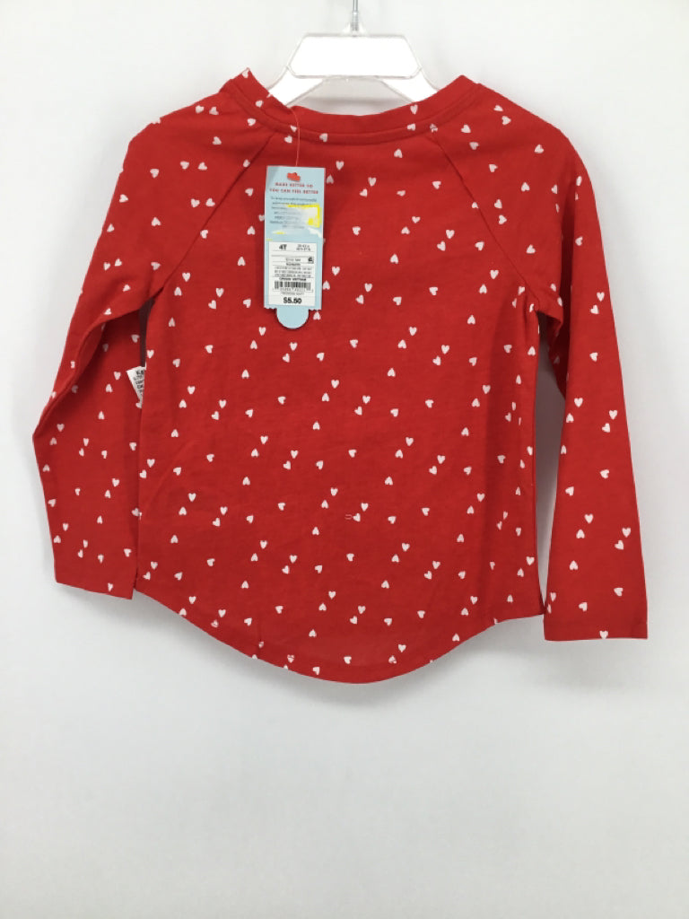 Cat & Jack Child Size 4 Red Valentine's Day T-Shirt