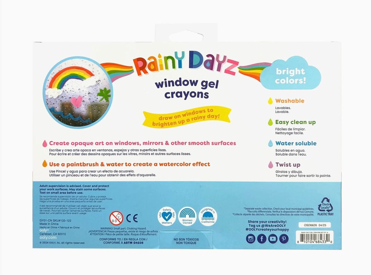 Ooly - Rainy Dayz Window Gel Crayons (Set of 10)