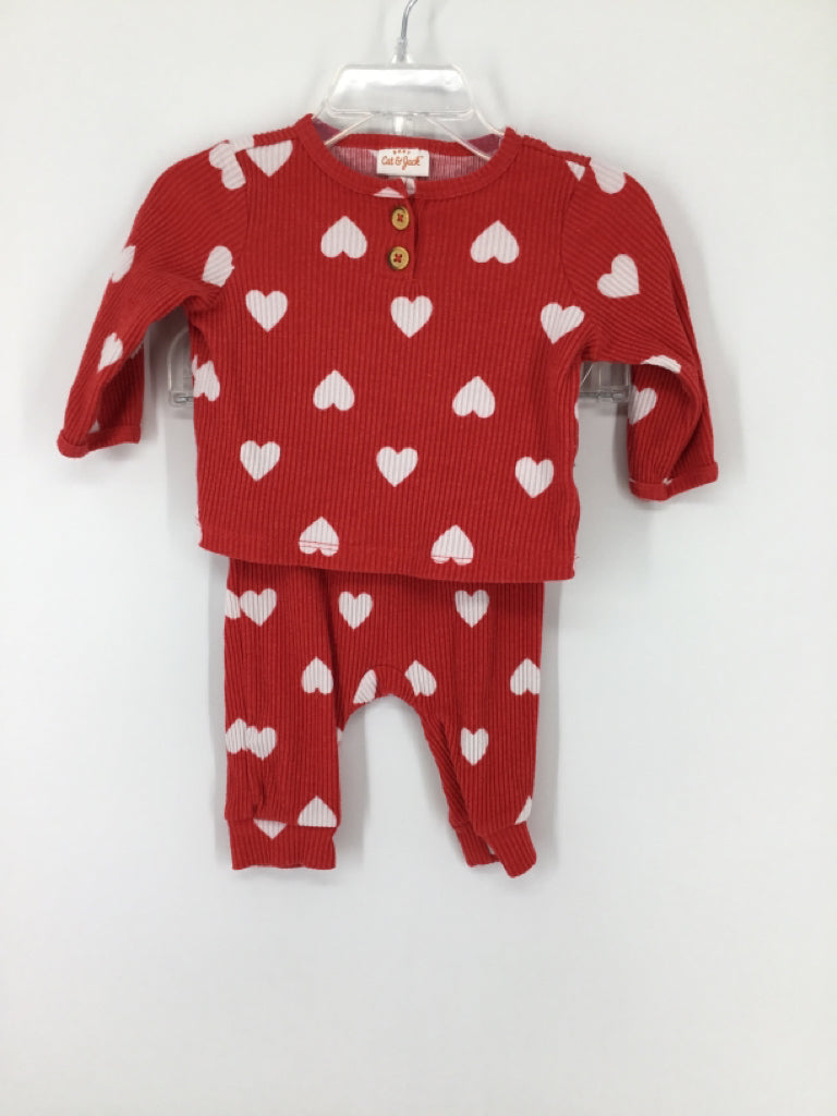 Cat & Jack Child Size 0-3 Months Red Valentine's Day Outfit