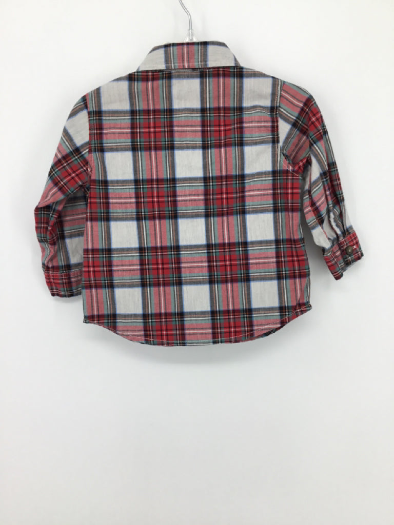 Old Navy Child Size 12-18 Months Red Plaid Shirt - boys