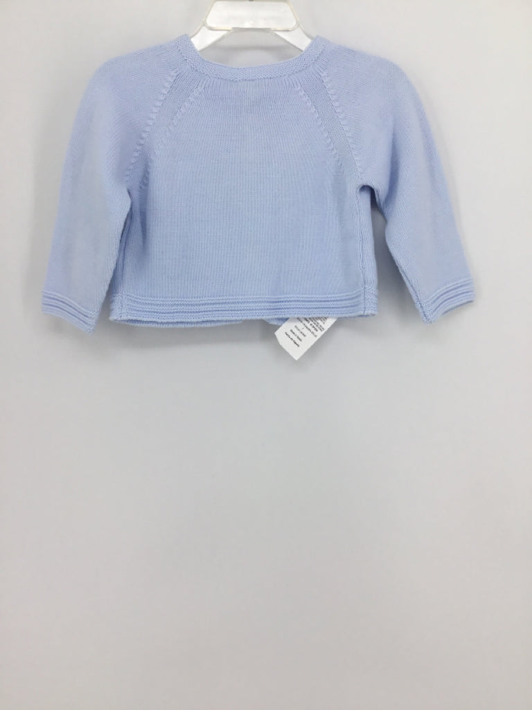 Nan Con Chocolate Child Size 12 Months Blue Solid Sweater - boys