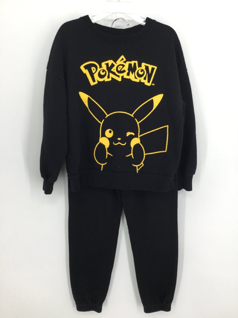 Pokemon Child Size 6 Black screen printed Outfit - boys