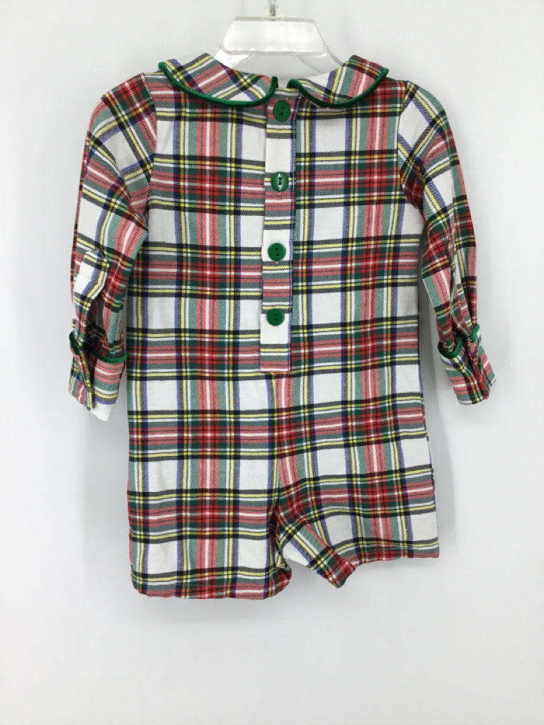 Southern Smocked Co Child Size 12 Months Red Plaid Outfit - boys
