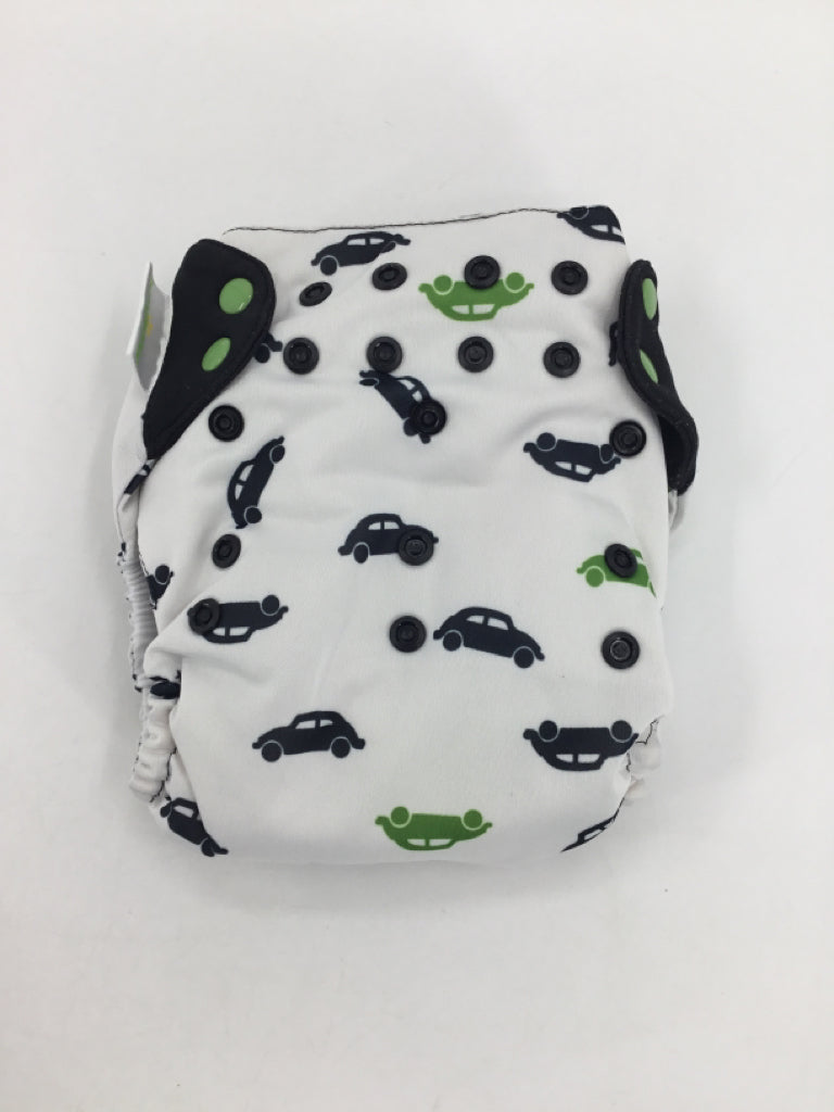 Bum Genius Child Size One Size White Print Free Time Cloth Diaper