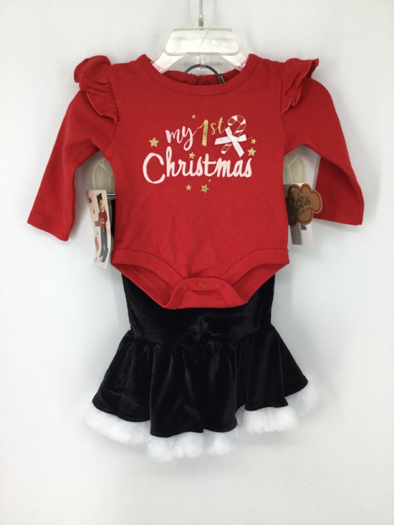 Baby Essentials Child Size 3 Months Red Christmas Outfit
