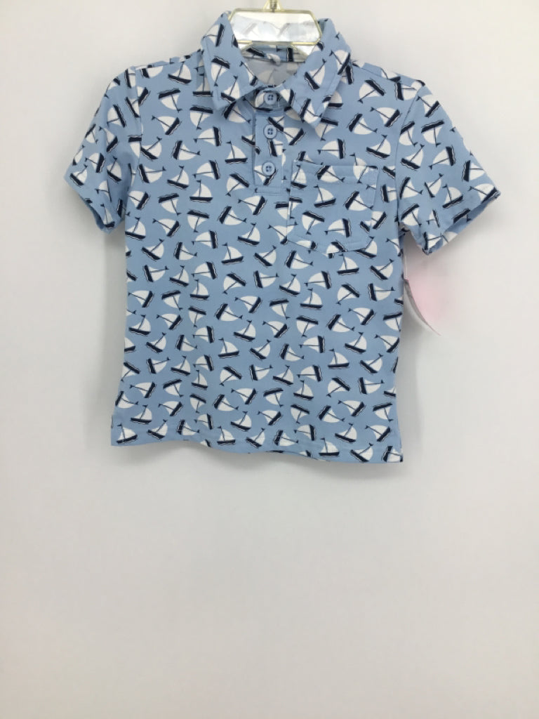 Stitch & Stone Child Size 2 Blue Nautical Shirt - boys