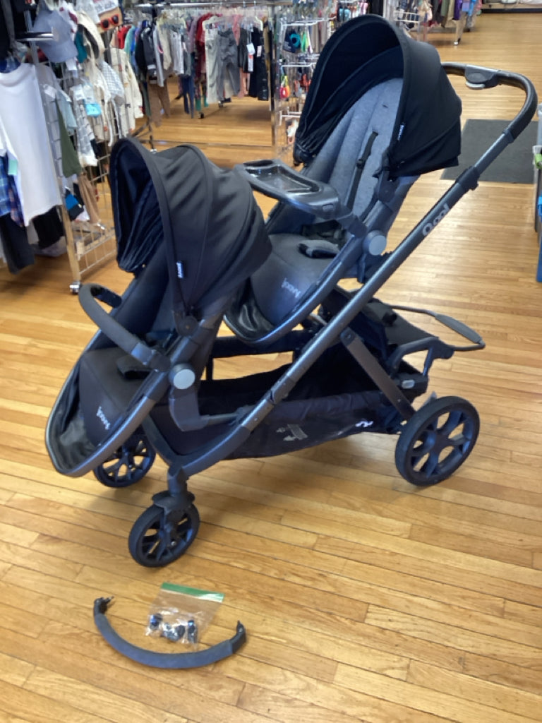 Joovy Qool Single-to-Double Stroller with snack tray & bench seat
