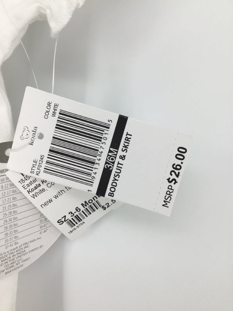 Koala Kids Child Size 3-6 Months White Easter Onesie