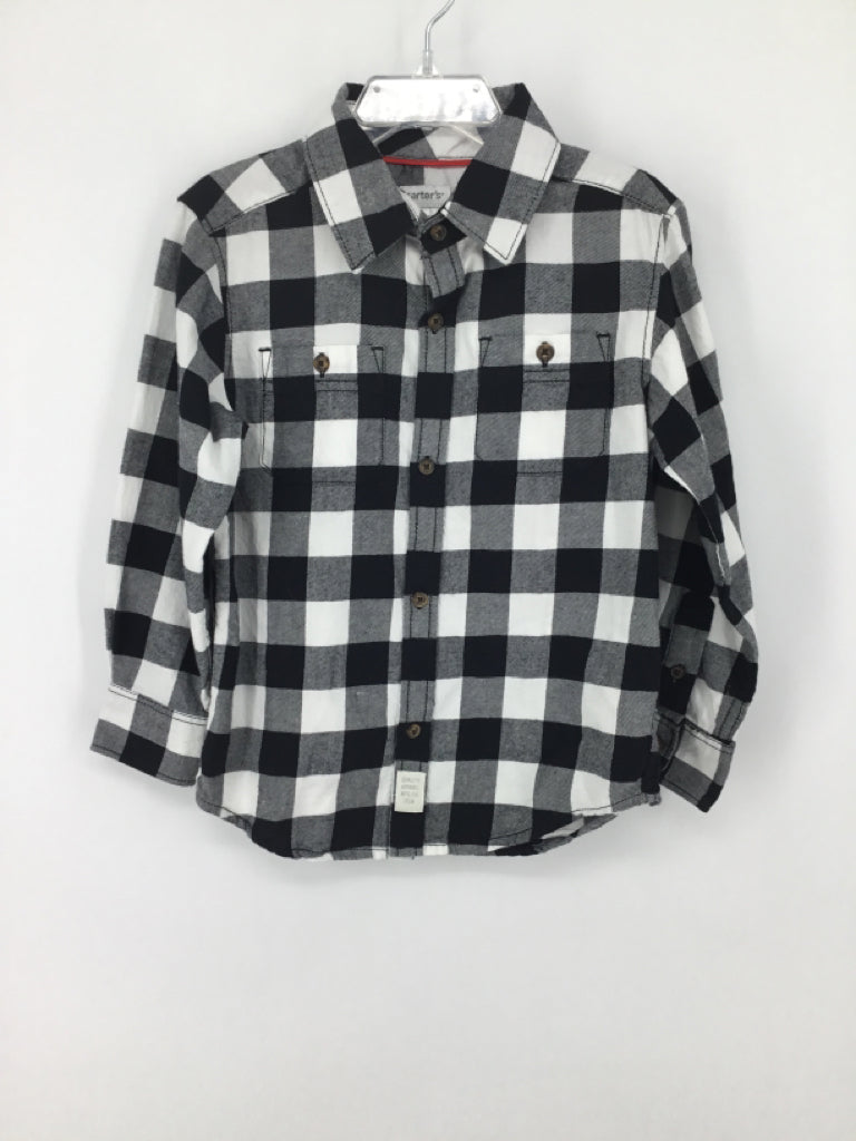 Carter's Child Size 4 Black Checkered Shirt - boys