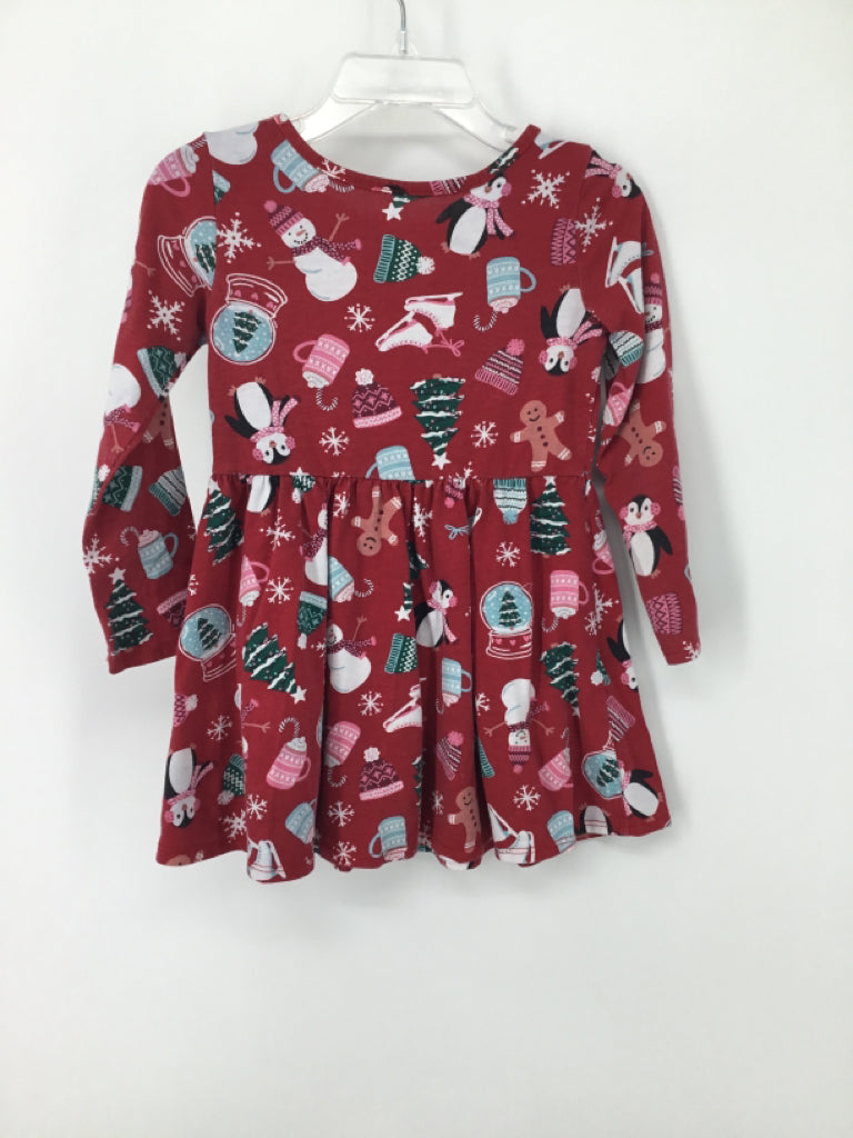 Childrens Place Child Size 2 Red Christmas Dress