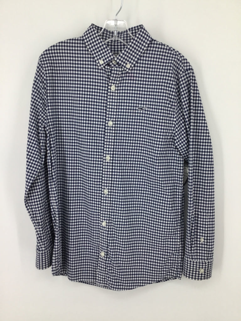 vineyard vines Child Size 12 Navy Gingham Shirt - boys