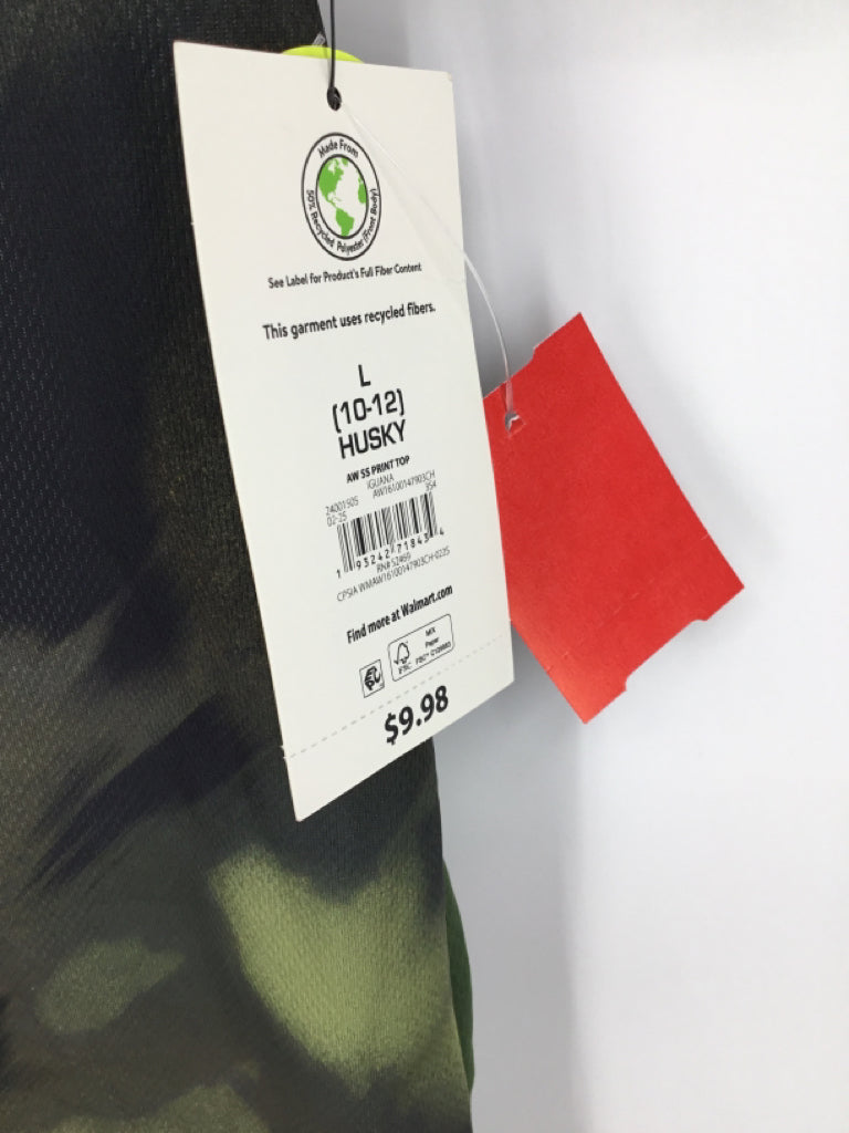 Athletic Works Child Size 10 Green Print T-shirt - boys
