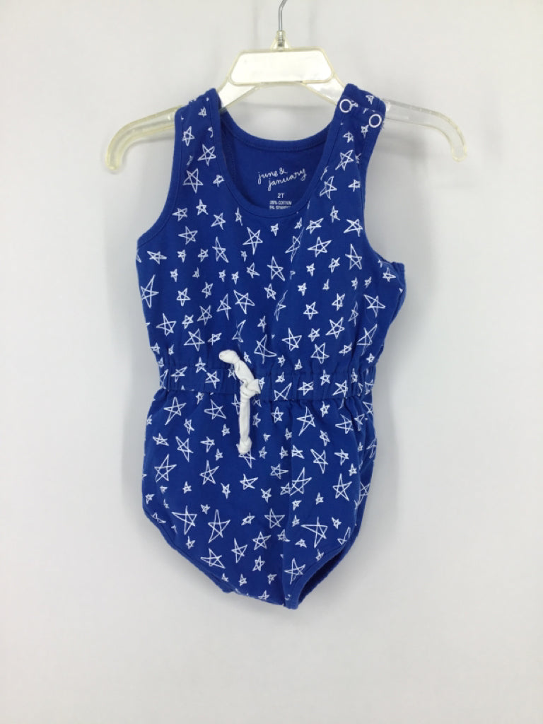 June & January Child Size 2 Blue Stars & Stripes Outfit
