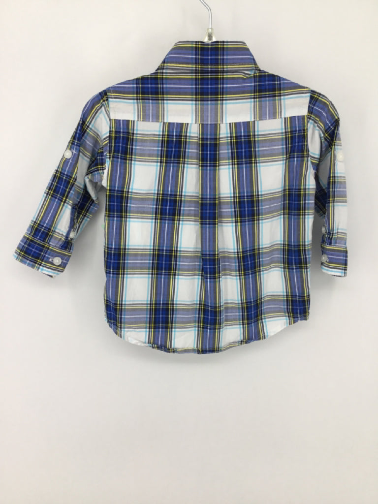 Janie and Jack Child Size 6-12 Months Blue Plaid Shirt - boys