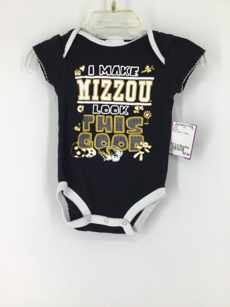 Russell Child Size 3-6 Months Black Onesie