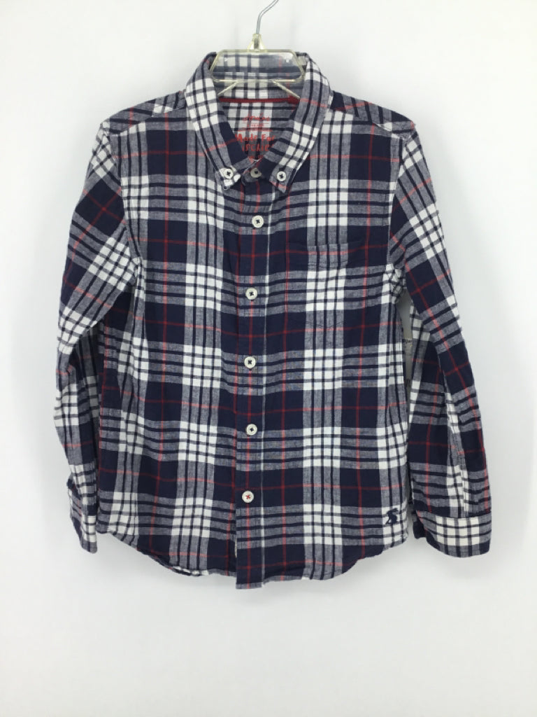 Joules Child Size 6 Navy Plaid Shirt - boys