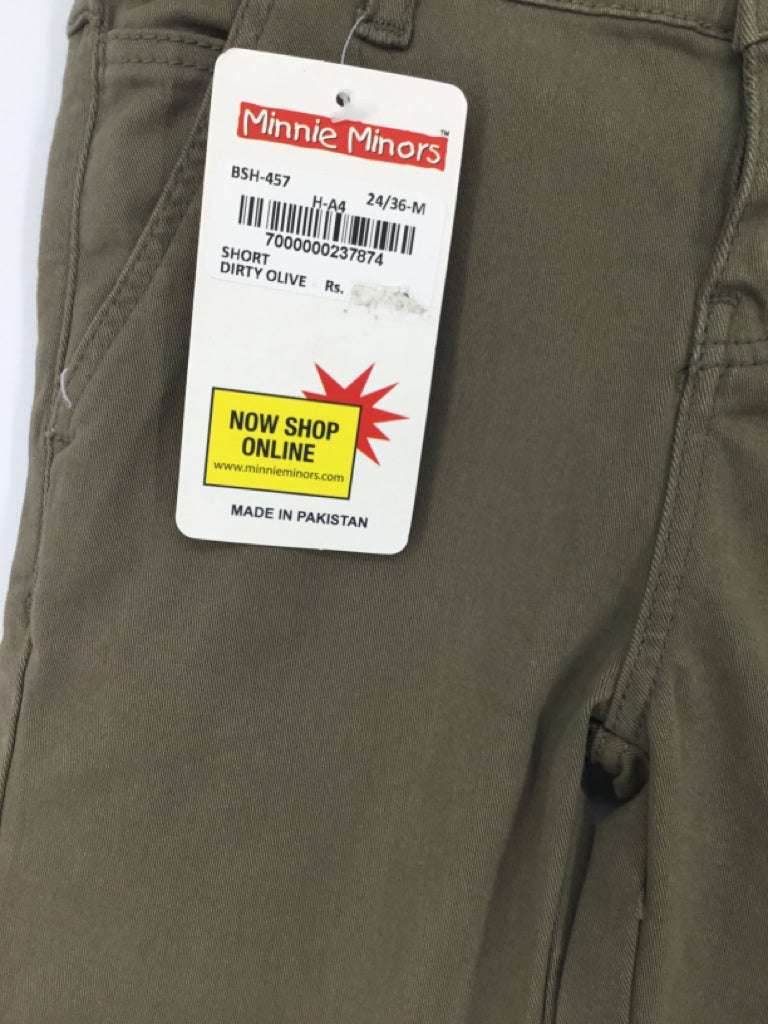 Minnie Minors Child Size 2 Green Solid Shorts - boys