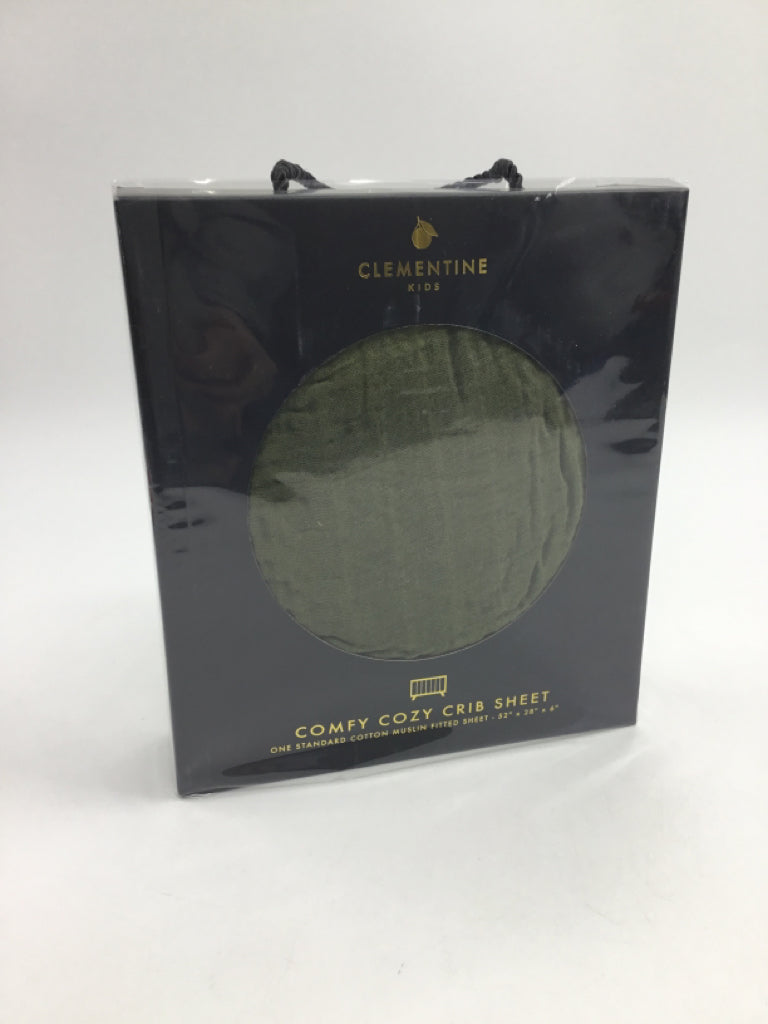Clementine Kids Green Crib Sheet