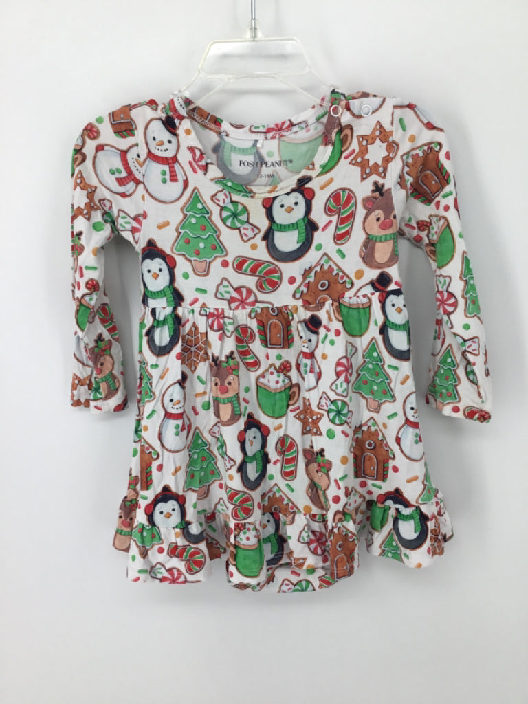Posh Peanut Child Size 12-18 Months Multi-Color Christmas Outfit