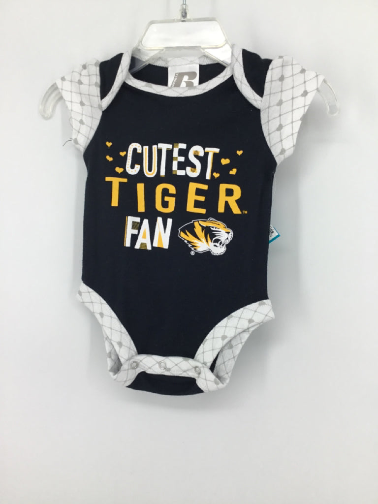 Russell Child Size 0-3 Months Black Onesie
