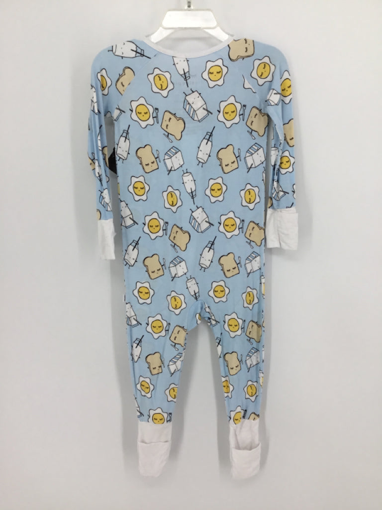 Little Sleepies Child Size 12-18 Months Blue Print Pajamas - boys
