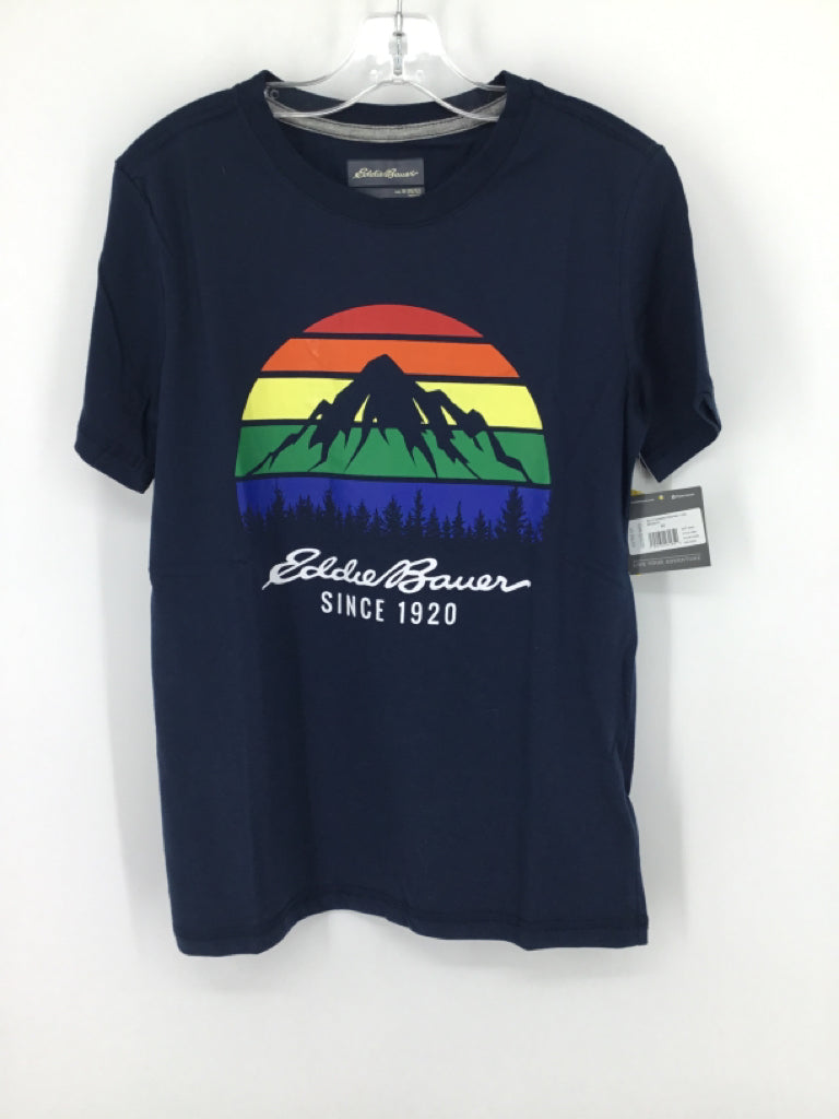 Eddie Bauer Child Size 10 Navy screen printed T-shirt - boys