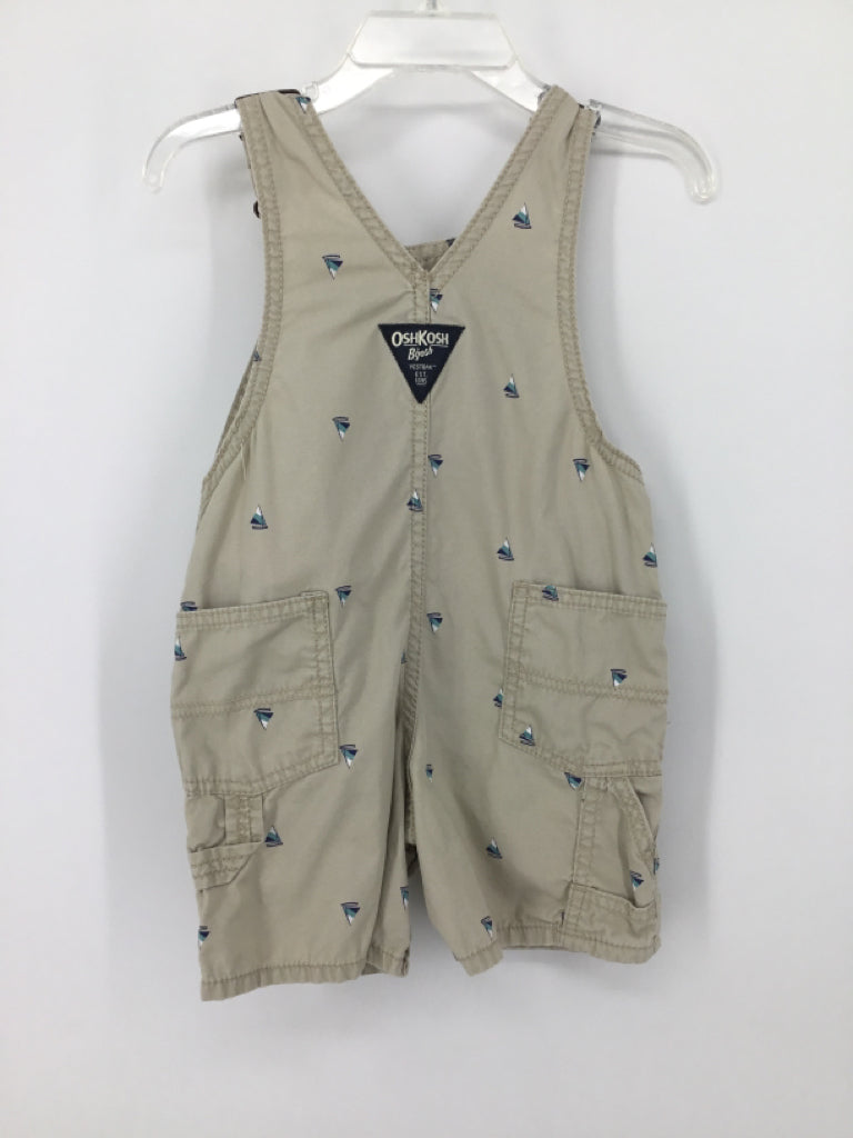 OshKosh B'gosh Child Size 18 Months Tan Nautical Overalls - boys