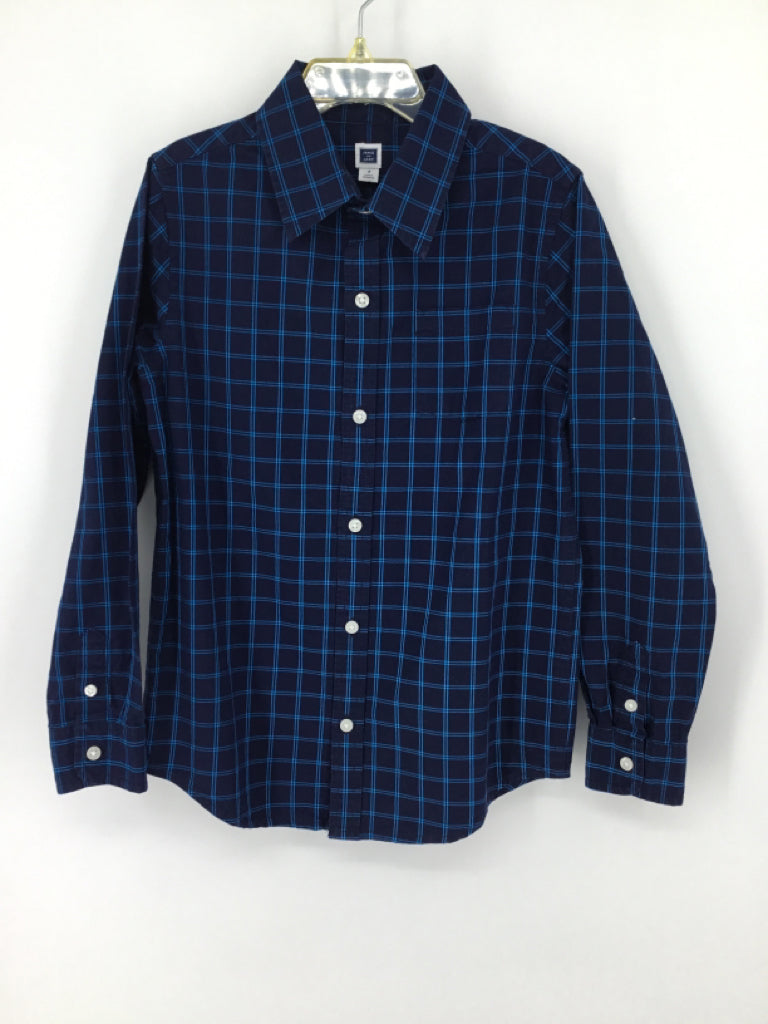 Janie and Jack Child Size 7 Blue Checkered Shirt - boys